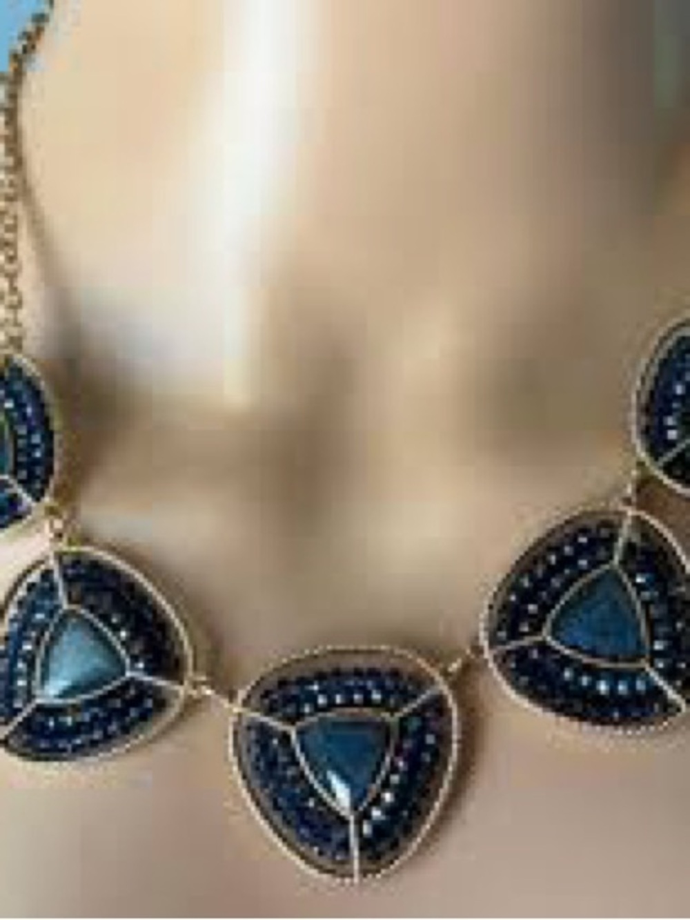 Francesca’s collection Gold-Tone Navy Stunning Blue Statement Necklace